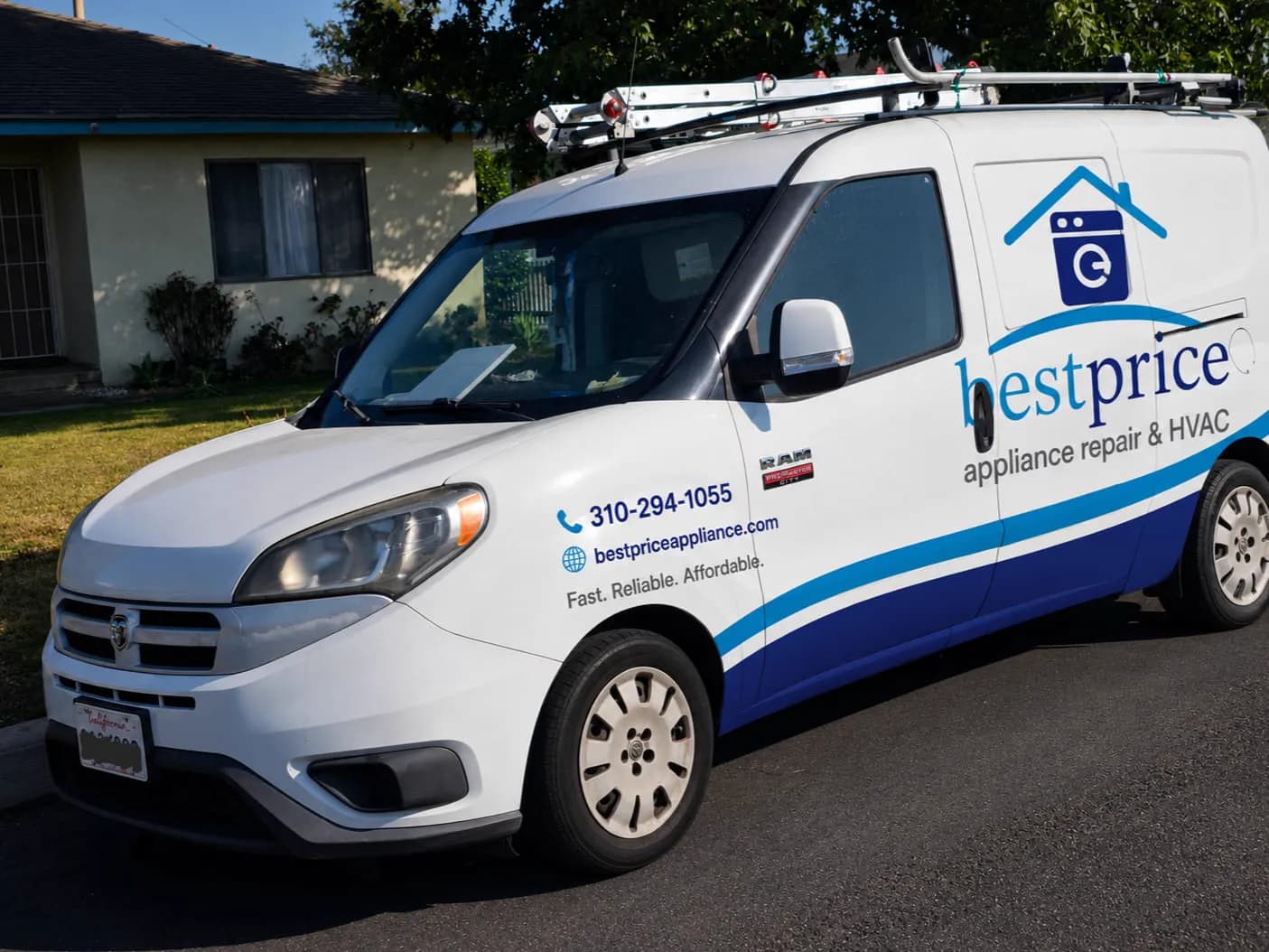 Best Price HVAC and Appliance van with the company branding